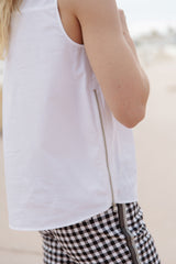 Sleeveless Shirt with Zip Detail