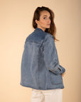 Denim Jacket with Pockets in Light Denim