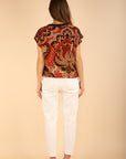 Tie-front Blouse in Terracotta