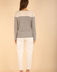 Long Sleeve Breton Shirt with Navy Stripe