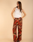Printed Trousers in Terracotta