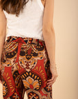 Printed Trousers in Terracotta