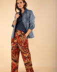 Printed Trousers in Terracotta