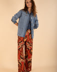 Printed Trousers in Terracotta