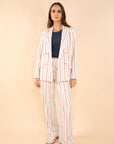Straight Leg Striped Trousers