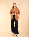 Velvet Look Blazer in Rosewood