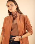 Velvet Look Blazer in Rosewood