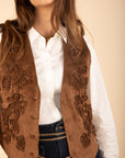 Embroidered Suede Waistcoat