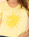 Shiny Printed T-Shirt in Lemon