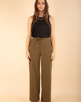 Sporty Chic Trousers in Khaki