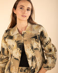 Printed Cropped Jacket