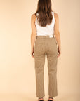 ROMY Striped Straight Trousers in Hazelnut Size 12, 14, 18