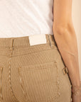 ROMY Striped Straight Trousers in Hazelnut Size 12, 14, 18