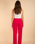 Plain Straight Trousers in Fuschia