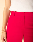 Plain Straight Trousers in Fuschia