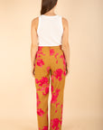 Printed Straight Trousers in Caramel