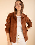Suede Jacket in Conker