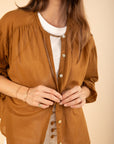 Puff Sleeve Shirt in Hazelnut
