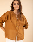 Puff Sleeve Shirt in Hazelnut