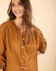 Puff Sleeve Shirt in Hazelnut
