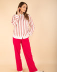 Plain Straight Trousers in Fuschia