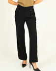 Asymmetrical Belt Trousers in Black Size 12