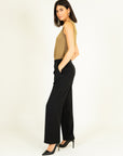 Asymmetrical Belt Trousers in Black Size 12