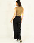 Asymmetrical Belt Trousers in Black Size 12