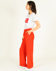 Asymmetrical Belt Trousers in Ruby Size 8, 14