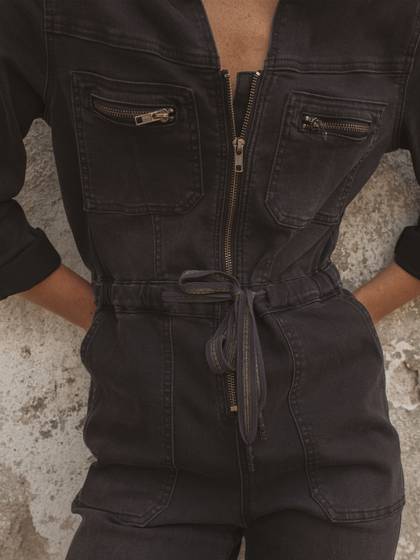 Size 12 Black Denim Jumpsuit - Limited Edition