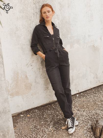 Size 12 Black Denim Jumpsuit - Limited Edition