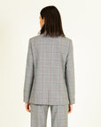 Checked Blazer in Grey Size 16