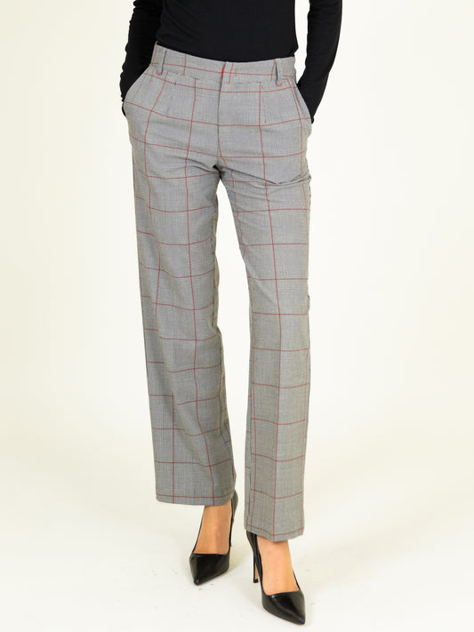 Checked Trousers in Grey
