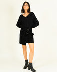 Faux Leather Mini Skirt in Black Size 8, 10
