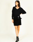 Faux Leather Mini Skirt in Black Size 8, 10