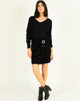 Faux Leather Mini Skirt in Black Size 8, 10
