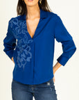 Flower Blouse in Sapphire Size 8