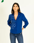 Flower Blouse in Sapphire Size 8