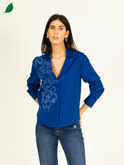 Flower Blouse in Sapphire