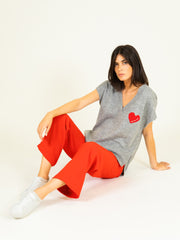 Heart Jumper in Light Grey