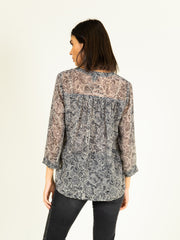 Paisley Print Shirt in Grey