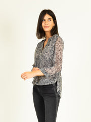 Paisley Print Shirt in Grey