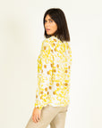 Pastel Print Blouse in Yellow Size T1