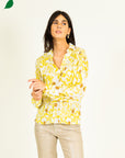 Pastel Print Blouse in Yellow Size T1