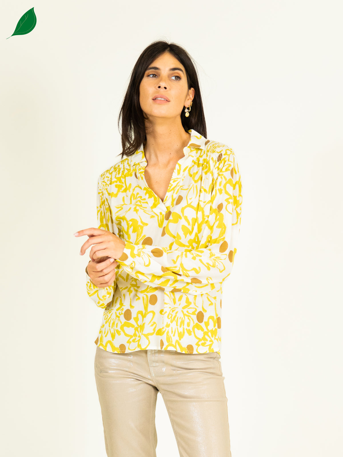 Pastel Print Blouse in Yellow