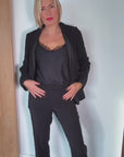 Satin band Trousers in Black Size 8, 12, 18,