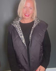Printed Sleeveless Quilted Jacket