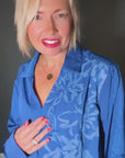 Flower Blouse in Sapphire Size 8