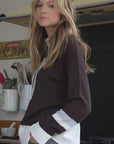 2-in-1 Shirt Jumper  - PAOLA in Chocolate