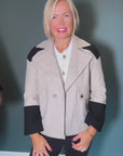 Two-Tone Peacoat in Beige T3 Size 16-18